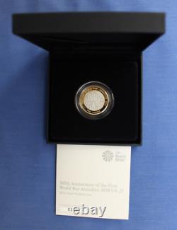 2018 Silver Piedfort Proof £2 coin WWI Armistice in Case with COA