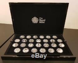 2018 Silver Proof 10p Coins By The Royal Mint Full Set A-Z in Display Case