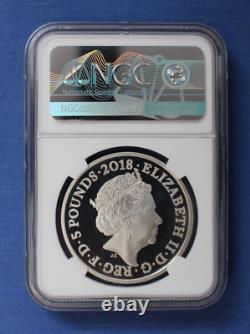 2018 Silver Proof £5 coin Charles 70th Birthday NGC Graded PF69 Case & COA