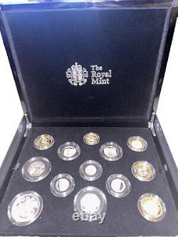 2018 UK 13 COIN SILVER PROOF COIN SET boxed And COA