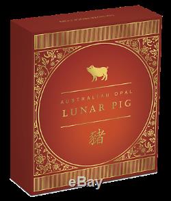 2019 Australia Opal Series Lunar Year of the PIG 1oz Silver Proof $1 Coin
