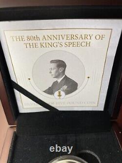 2019 Guernsey Silver Proof £5 coin The King's Speech in Case with COA