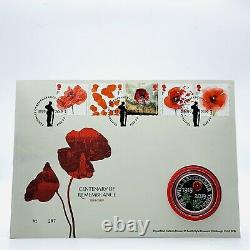 2019 Royal Mint / Mail Silver Proof Remembrance Day £5 Coin 1st Day Cover FDC /B