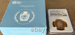 2019 Royal Mint Silver Proof Piedfort Wedgewood £2 Coin PF68 Box & COA No. 1000