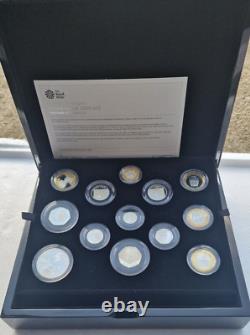 2019 Royal Mint UK Silver Proof Coin Collection Set 13 Coins BOX + COA