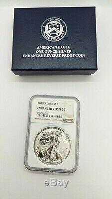 2019-S American Eagle One Ounce Silver Enhanced Reverse Proof Coin NGC PF70