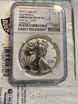 2019-S American Eagle One Ounce Silver Enhanced Reverse Proof Coin PF70 NGC-ER