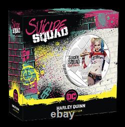 2019 SUICIDE SQUAD Harley Quinn $1 1oz. 9999 SILVER PROOF COLORIZED COIN