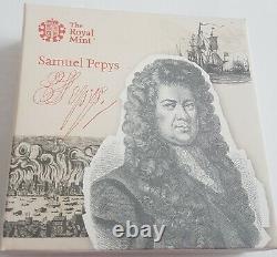 2019 Samuel Pepys Last Diary Entry £2 Silver Proof Coin In Royal Mint Box + Coa