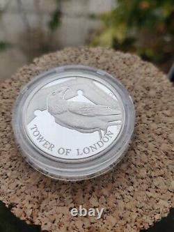2019 Silver Proof 5£ Coin Tower Of London Raven Royal Mint Ltd 3800 pcs GB UK