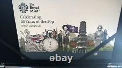 2019 UK 50 Years of the 50 p PIEDFORT Silver Proof Coin Culture Set Kew Gardens