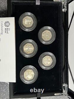 2019 UK 50 Years of the 50p PIEDFORT Silver Proof Coin Culture Set Kew Gardens