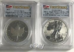 2019 W $1 & $5 Silver Reverse Proof Pcgs Pr70 Fs Pride Of Two Nations 2 Coin Set