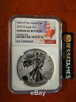 2019 W Enhanced Reverse Proof Silver Eagle Ngc Pf70 From Pride Of Nations Set
