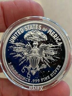 2020 1 OZ Death Eagle Proof Silver Shield. 999 In-Hand Collector Round