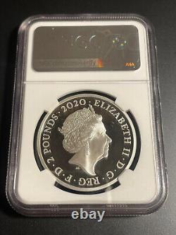 2020 1oz Silver Proof £2 coin Bond, James Bond NGC Graded PF69 UC, Box & COA