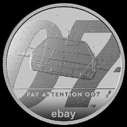 2020 Elizabeth II Bond, Pay Attention 007 2 Ounce Silver Proof £5 Coin
