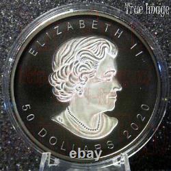2020 Maple Leaf $50 3 OZ Rhodium-Plated Double-Incuse Silver Proof Coin Canada