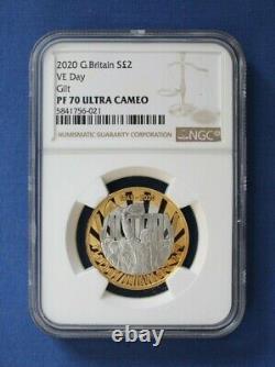 2020 Silver Proof £2 coin VE Day Anniversary NGC Graded PF70 Ultra Cameo