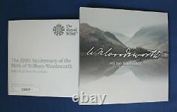 2020 Silver Proof £5 Crown coin William Wordsworth in Case with COA