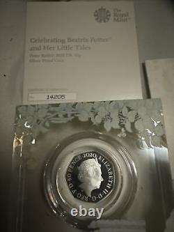 2020 Silver Proof 50p Peter Rabbit Coin, with COA