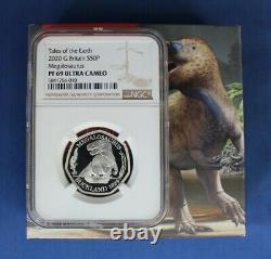 2020 Silver Proof 50p coin Tales of the Earth Megalosaurus NGC Graded PF69