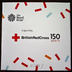 2020 UK BRITISH RED CROSS SILVER PROOF £5 COIN. 150th anniversary. Box & COA