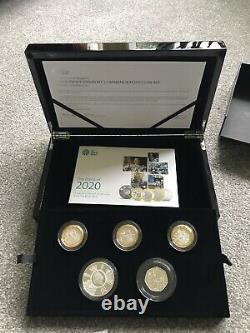 2020 UK Royal Mint Silver Proof Piedfort Coin Set. Extremely Rare 98 of 300