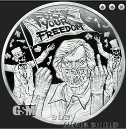 2021 1 OZ. 999 Silver Shield Proof F' Your Freedom Trump 2024 Constitutional
