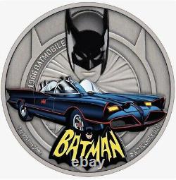 2021 Niue Batman 1966 Batmobile Colored 1 oz. 999 Silver Proof Coin Minted 2000