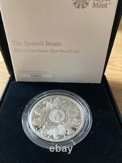 2021 Queens Beasts Completer Silver Proof 1oz £2 Low COA No. 0160