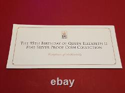 2021 Royal Mint. 999 Silver 95th Birthday of Queen Elizabeth II Proof Coin Set