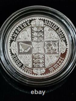 2021 Royal Mint GOTHIC CROWN QUARTERED ARMS SILVER PROOF TWO OUNCE 2oz