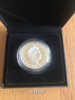 2021 Royal Mint Gothic Crown Quartered Arms UK 2oz Silver Proof