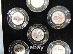 2021 Royal Mint Queen's Beasts Quarter Ounce Reverse Frosted Silver Proof 10 Set