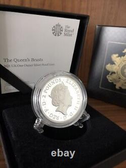 2021 Royal Mint Queens Beasts Completer £2 Silver Proof Coin Box Coa SOLDOUT