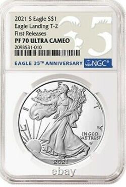 2021 S Proof Silver Eagle Type 2 Eagle Ngc Pf 70 First Releases Presale