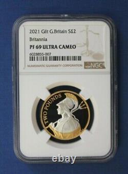 2021 Silver Proof £2 coin Britannia Design NGC Graded PF69 Ultra Cameo