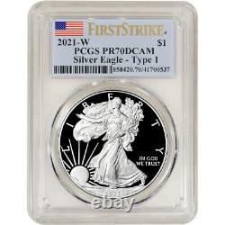 2021 W American Silver Eagle Proof PCGS PR70 DCAM First Strike