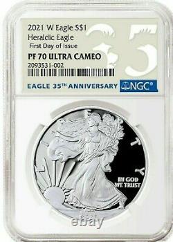 2021 W Silver American Eagle Type 1 Ngc Pf70 First Day Of Issue