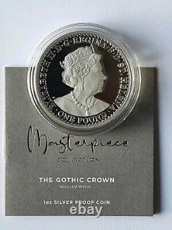 2022 EIC Gothic Quartered Arms £1 Silver Proof 1oz St Helena Cased & COA