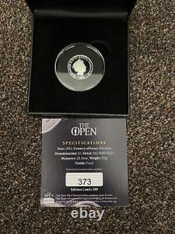 2022 Gibraltar Silver Proof One 1 Pound Coin The Open St Andrews Boxed Coa