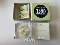 2022 Peter Rabbit Coloured 1oz Silver proof £2 Coin boxed with COA