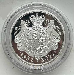 2022 Platinum Jubilee Silver Proof 2oz Coin Her Majesty The Queen COA Boxed