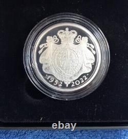 2022 Platinum Jubilee Silver Proof 2oz Coin Her Majesty The Queen COA Boxed