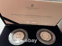 2022 Platinum Jubilee Silver Proof 50p Two Coin Set Royal mint