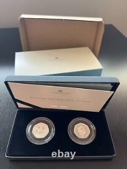 2022 Platinum Jubilee Silver Proof 50p Two Coin Set Royal mint
