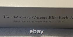 2022 Queen Elizabeth II Memorial UK £5 Silver Proof King Charles III Portrait