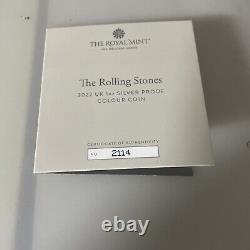 2022 Royal Mint Music Legends ROLLING STONES Silver Proof 1oz Coin