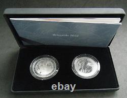 2022 Royal Mint Silver Proof & Reverse Frosted 1oz Britannia £2 Twin Coin Set